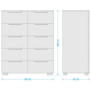 Buffet SKØP x10 Blanc brillant / Gris soie - Aluminium