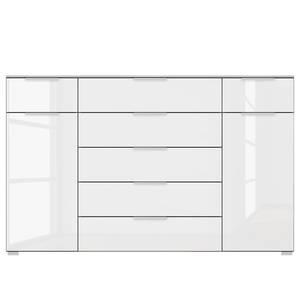 Sideboard SKØP x7+2 Hochglanz Weiß / Seidengrau - Aluminium