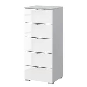 Buffet SKØP x5 Blanc brillant / Gris soie - Largeur : 40 cm - Chrome