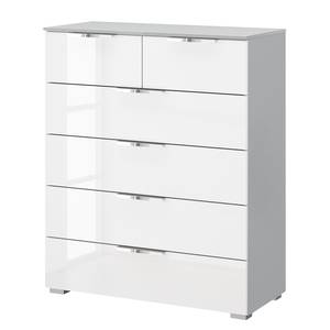 Buffet SKØP x4+2 Blanc brillant / Gris soie - Chrome