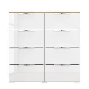 Buffet SKØP x8 Blanc brillant / Imitation chêne Artisan - Chrome