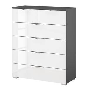 Buffet SKØP x4+2 Blanc brillant / Graphite - Chrome