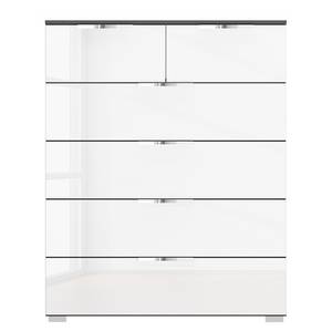 Buffet SKØP x4+2 Blanc brillant / Graphite - Chrome