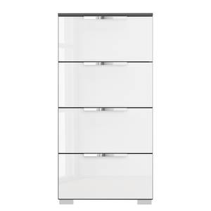 Buffet SKØP x4 Blanc brillant / Graphite - Largeur : 40 cm - Chrome