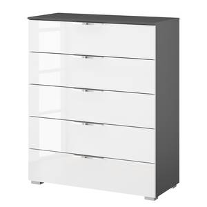 Buffet SKØP x5 Blanc brillant / Graphite - Largeur : 80 cm - Chrome