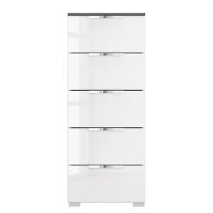 Buffet SKØP x5 Blanc brillant / Graphite - Largeur : 40 cm - Chrome