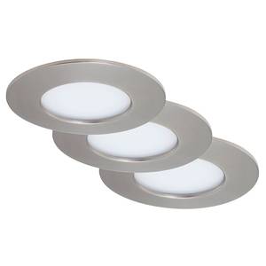 LED-Einbauleuchte Flat in I (3er-Set) Polycarbonat - 3-flammig - Grau - Durchmesser: 9 cm