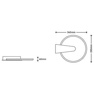 LED-Deckenleuchte Nico I Polycarbonat / Eisen - 1-flammig - Schwarz