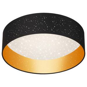 LED-Deckenleuchte Maila Baumwollstoff / Polycarbonat - 1-flammig - Schwarz / Gold