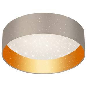 LED-Deckenleuchte Maila Baumwollstoff / Polycarbonat - 1-flammig - Grau / Gold