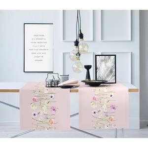 Chemin de table 6403 Polyester / Coton - Rose