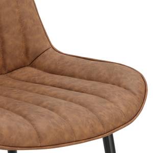 Gestoffeerde stoel Vinni (set van 2) Vintage bruin - 4-delige set