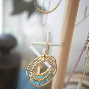 Porte bijoux Tosca Acier / Frêne - Blanc