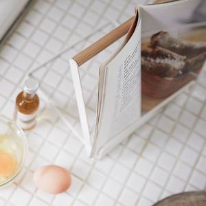 Support pour livre de cuisine Tosca Acier / Frêne - Blanc
