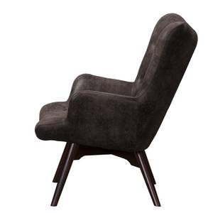 Fauteuil BRAZIL Microfibre Goda: Noir - Sans repose-pieds