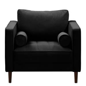 Fauteuil LAONA Velours Vaia: Noir