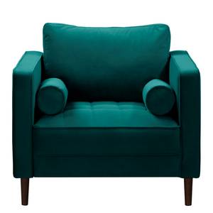 Fauteuil LAONA Velours Vaia: Petrolblauw