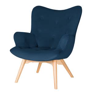 Fauteuil BRAZIL Velours Vaia: Donkerblauw - Zonder hocker