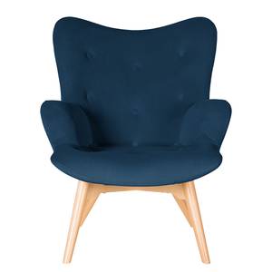 Fauteuil BRAZIL Velours Vaia: Donkerblauw - Zonder hocker