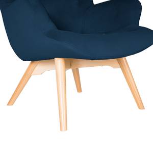 Fauteuil BRAZIL Velours Vaia: Donkerblauw - Zonder hocker