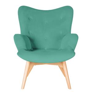 Fauteuil BRAZIL Velours Vaia: Turquoise - Zonder hocker