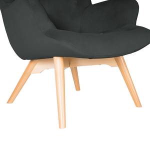 Fauteuil BRAZIL Velours Vaia: Donkergrijs - Zonder hocker