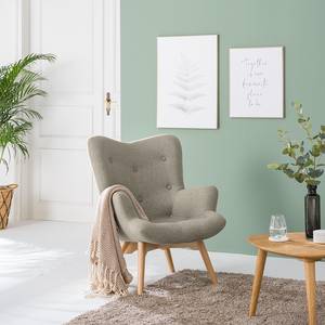 Fauteuil BRAZIL Geweven stof Ondria: Grijs - Zonder hocker