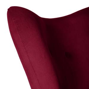 Fauteuil BRAZIL Velours Vaia: Donkerrood - Zonder hocker