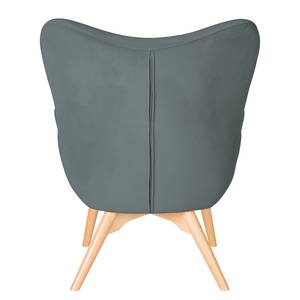 Fauteuil BRAZIL Velours Vaia: Antracietkleurig - Zonder hocker