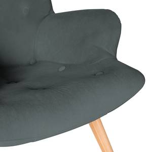 Fauteuil BRAZIL Velours Vaia: Anthracite - Sans repose-pieds