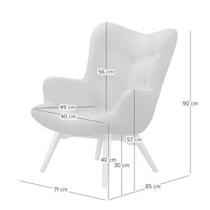 Fauteuil BRAZIL Velours Vaia: Antracietkleurig - Zonder hocker