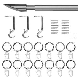 Tringle à rideau Lipstick (extensible) Acier galvanisé - Aspect acier inoxydable