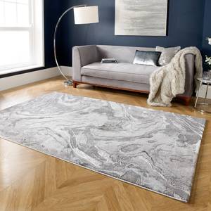 Kurzflorteppich Marbled Polypropylene - Silber - 200 x 290 cm