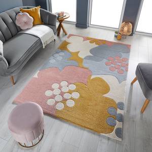 Tapis Retro Floral Polyester - Ocre - 120 x 170 cm