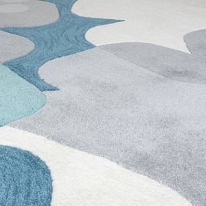 Kurzflorteppich Retro Floral Polyester - Blau - 160 x 230 cm