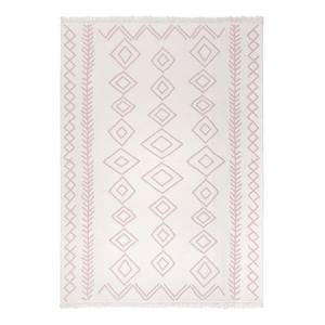 Laagpolig vloerkleed Edie katoen - roze - 160 x 230 cm