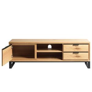 Tv-meubel Limoges fineer van echt hout/metaal - eikenhout/zwart