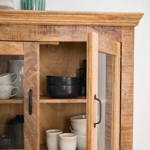 Highboard Keywest massief mangohout - mangohout/zwart