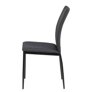 Gestoffeerde stoel Domenica I (4 stuk) geweven stof/ijzer - grijs/zwart