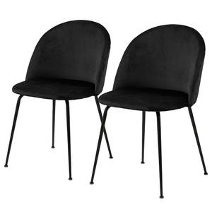 Chaises capitonnées Luray lot de 2 Noir