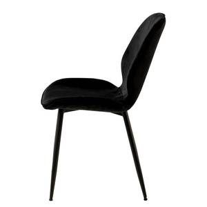 Gestoffeerde stoel Kerang set van 2 fluweel/ijzer - zwart