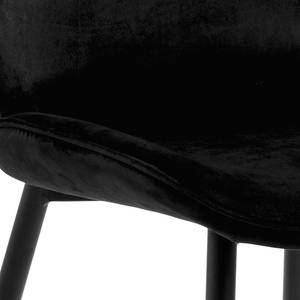 Chaises capitonnées Kerang lot de 2 Velours / Fer - Noir