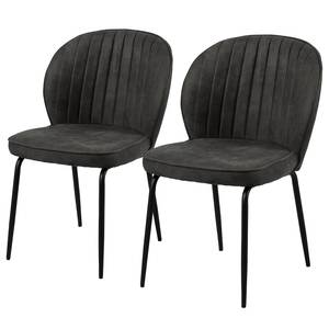 Gestoffeerde stoel Koppal I (set van 2) Vintage zwart