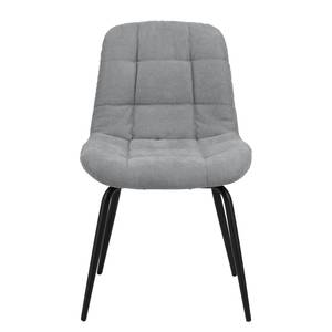 Chaises capitonnées Oline (lot de 2) Tissu / Fer - Gris clair / Noir