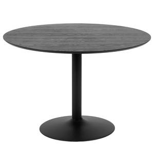 Eettafel Ireby I deels massief essenhout/ijzer - zwart essenhout/zwart