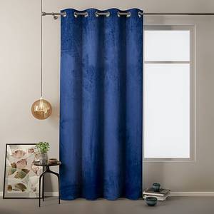 Gordijn Velvet polyester - Donkerblauw - 140 x 270 cm