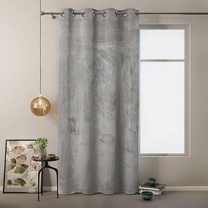 Gordijn Velvet polyester - Zilver - 140 x 270 cm