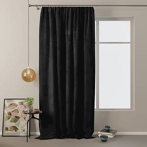 Rideau à ruflette Velvet Polyester - Noir - 140 x 245 cm