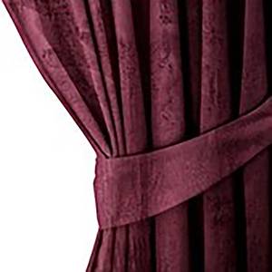 Gordijn met plooiband Velvet polyester - Bourgondië rood - 140 x 270 cm