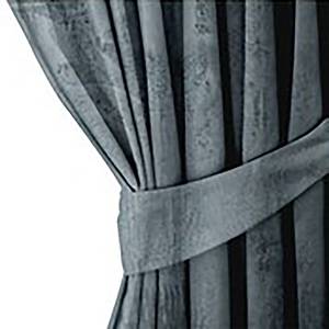 Gordijn met plooiband Velvet polyester - Grafiet - 140 x 270 cm